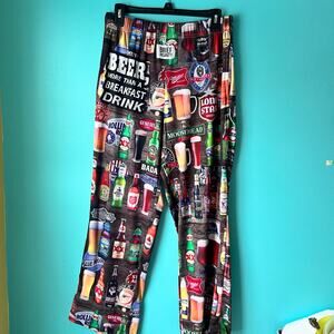 Brief Insanity for Breakfast All Over Graphic Lounge Pants Beer Size XL